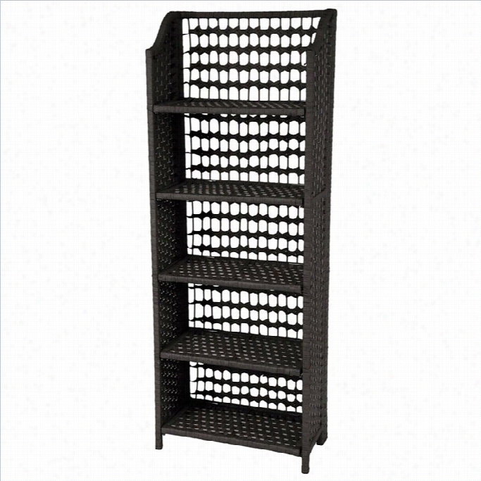 Oriental Furniture 5 Shelf Shelving Unit In Black