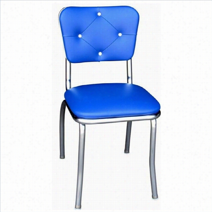 Richardson Seatingretro 1950s Button Tufted Diner Dining Chair In Magnificent Blue