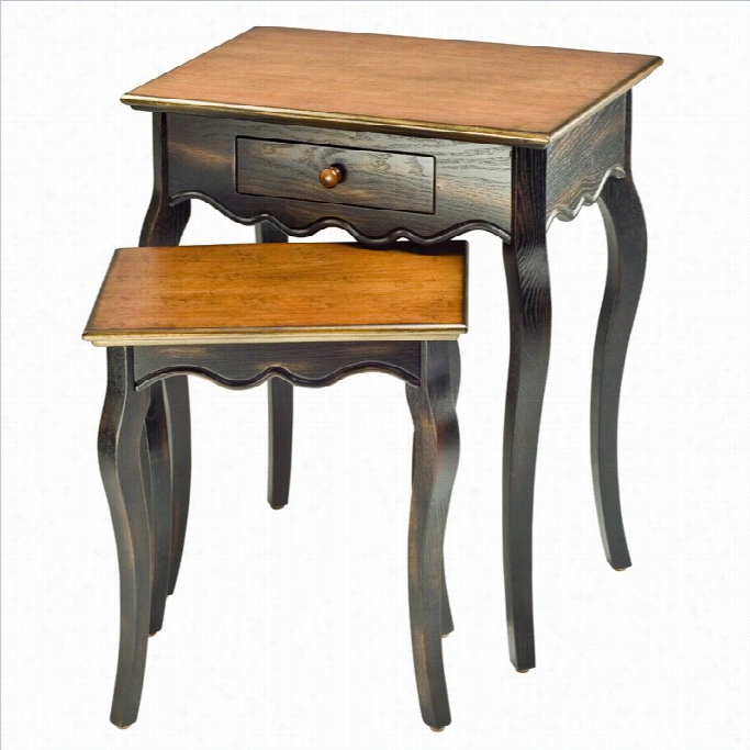 Safavieb Jasper Nesting Table Wit Hdrawer I Ncherry And Black