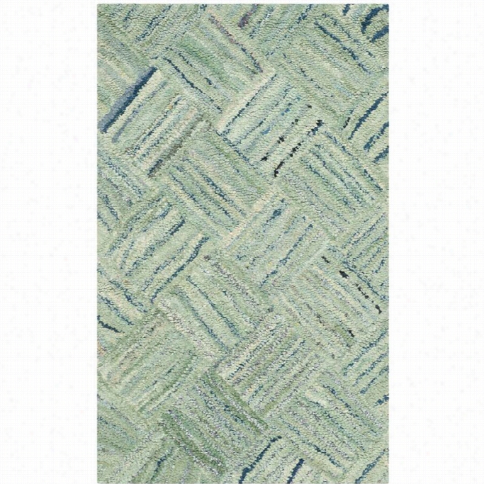 Safavieh Nnantucket Green Contemporary  Rug - 4' X 6'