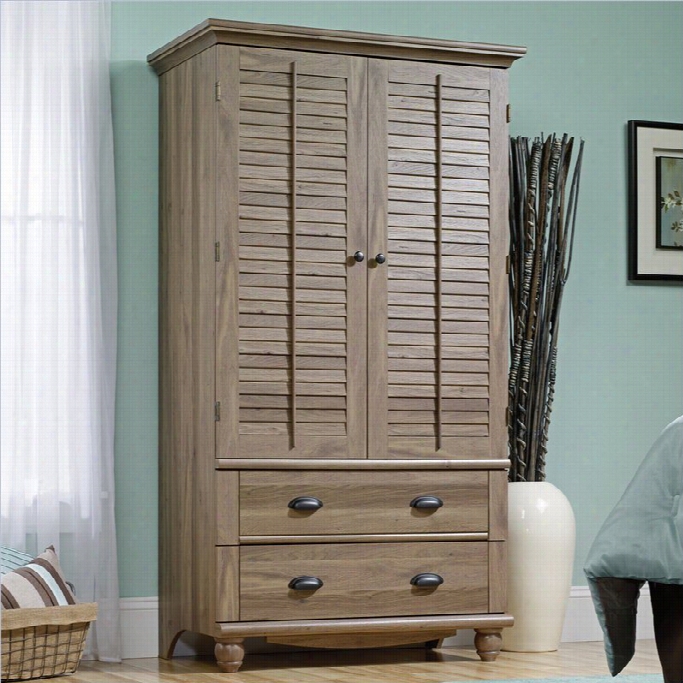 Sauder Harbor View Armoire In Sat Oak