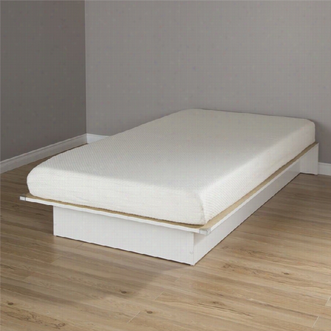 Southern Shore Libra Wood Twin Platform Bed With 6' Mattress In White