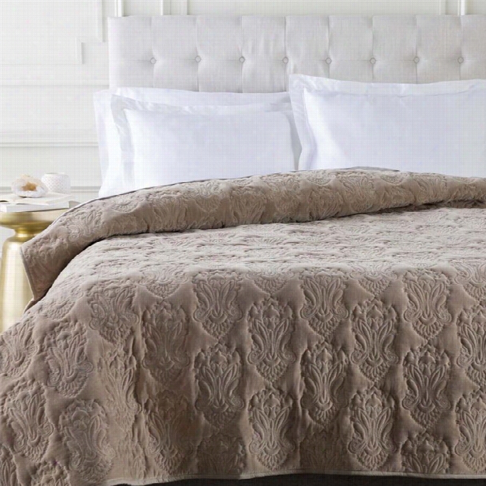 Surya Vienna Hand Crafted Cottton  Full Queen Quilt  In Mink