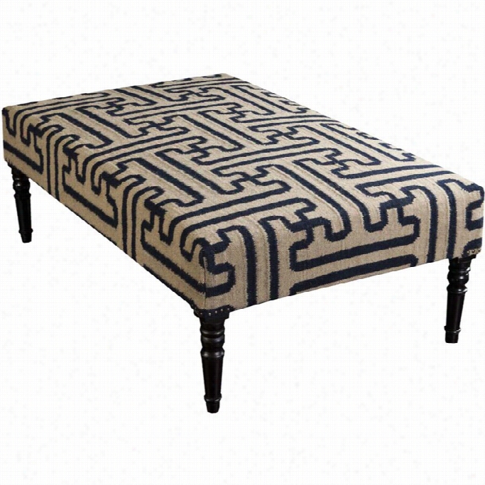 Surya Wool Bench In Navy And Opive