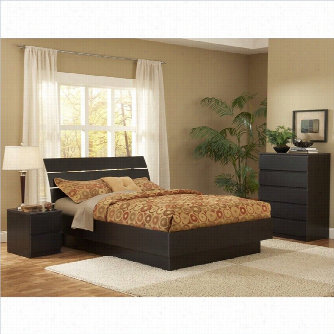 Tvilum Scottsdale Platform 3 Piece Bedroom Set In Coffee