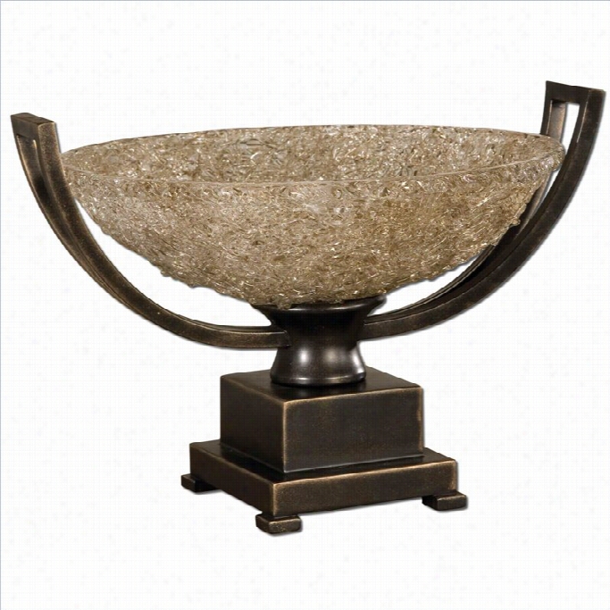 Uttermost Crystal Palace Decorative Centerpiece Glass Bowl In Bronze