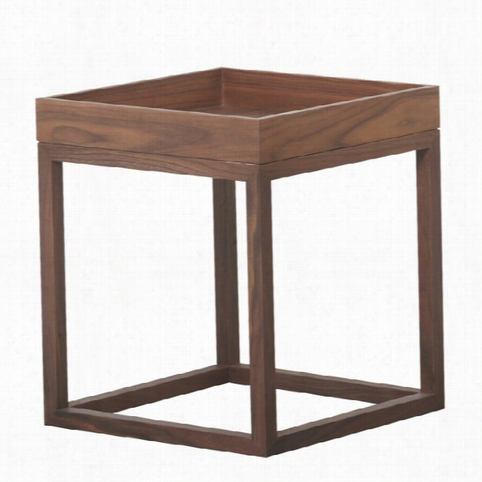 Abbyson Living Charls Square Woood Table In Walnut