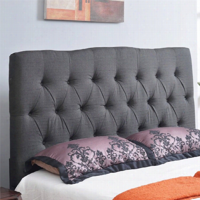 Abbson Living Hampton Linen Upholstered Queen Headboard In  Charcoal