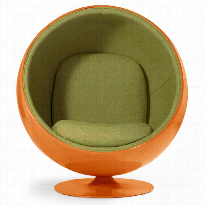 Aeon Furniture Luna Fiber Glass Egg Chair In Orange And Green