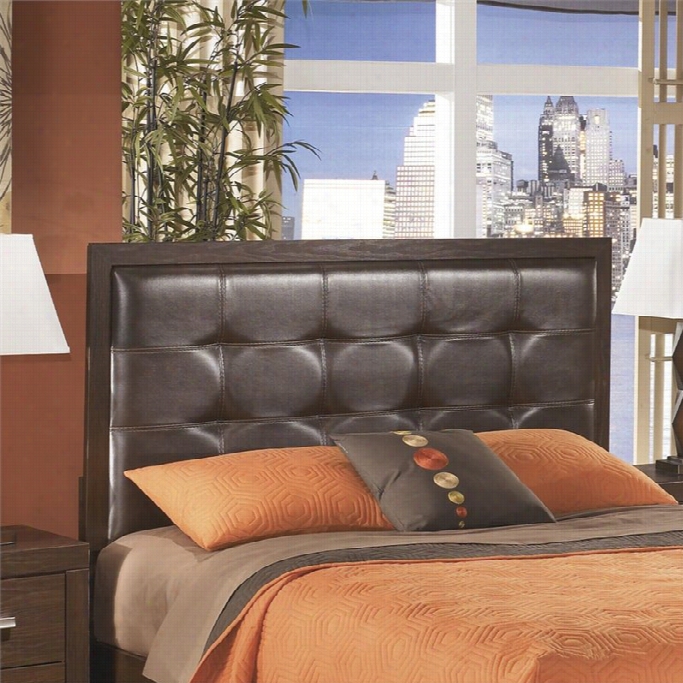 Ashleey Aleydis Upholstered Full Queen Pan El Headboard In Brown