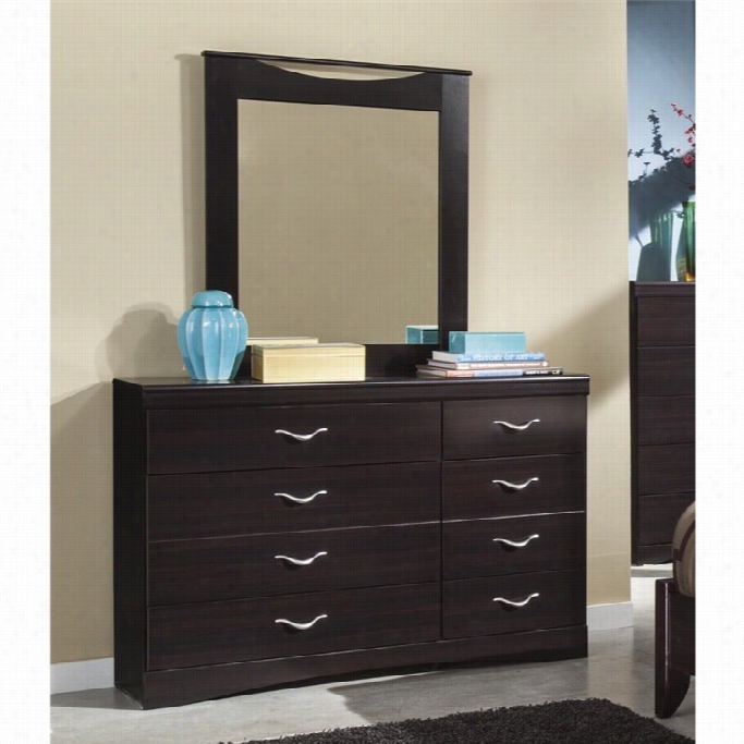 Ashley Zanbury 2 Pece  Wood Dresser Set In Merlot