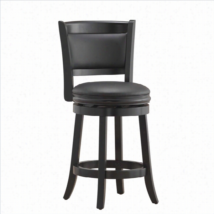 Boraam Augusta 24 Swivel Contrary Stool In Black