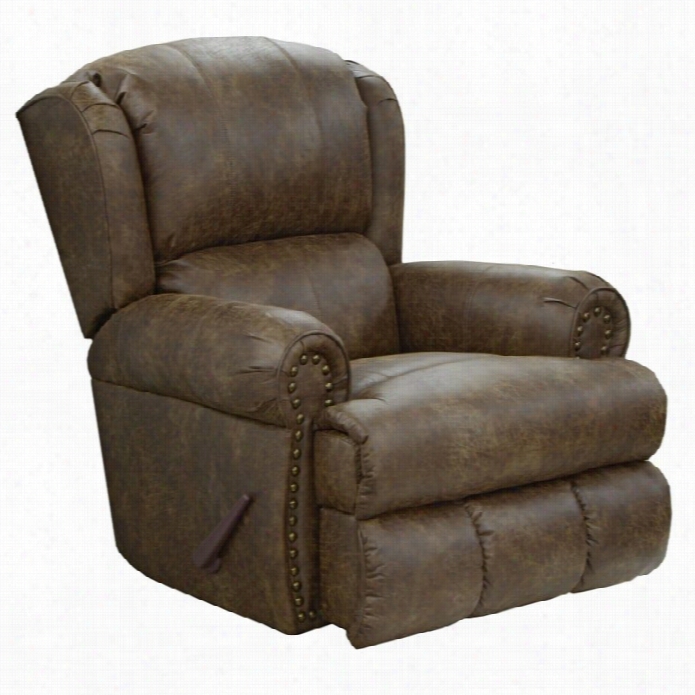 Catnapper Dempsey Deluxe Leather Lay Flat Recliner In Thicket