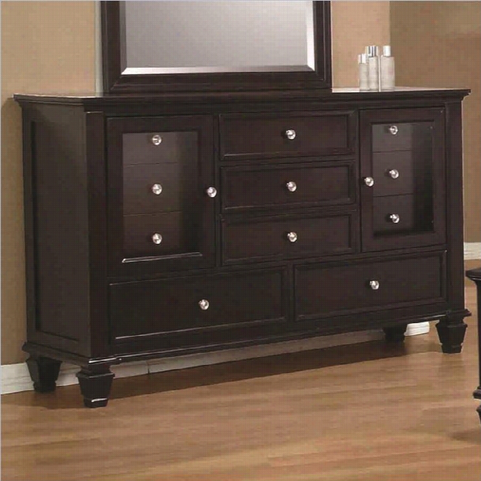 Coaster Yellowish-red Bach Dresser In Cappuccino Finish