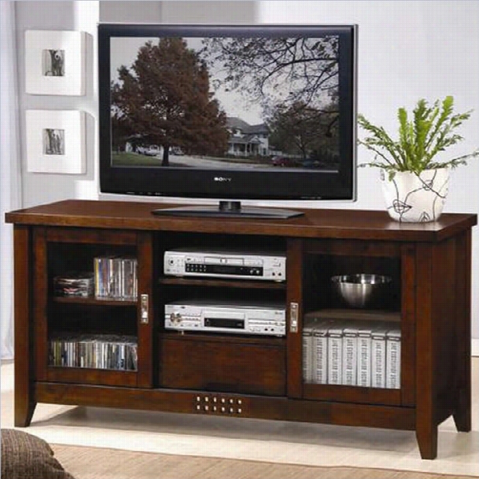 Coaster Tv Stands  Transitional Media Cosole Wth Doors And Selves