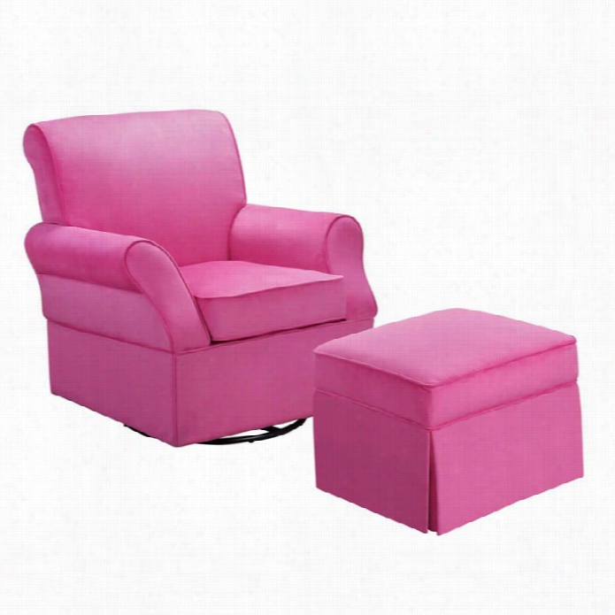 Dorel Living Kelcie Swivel Glider And Ottoman In Pink