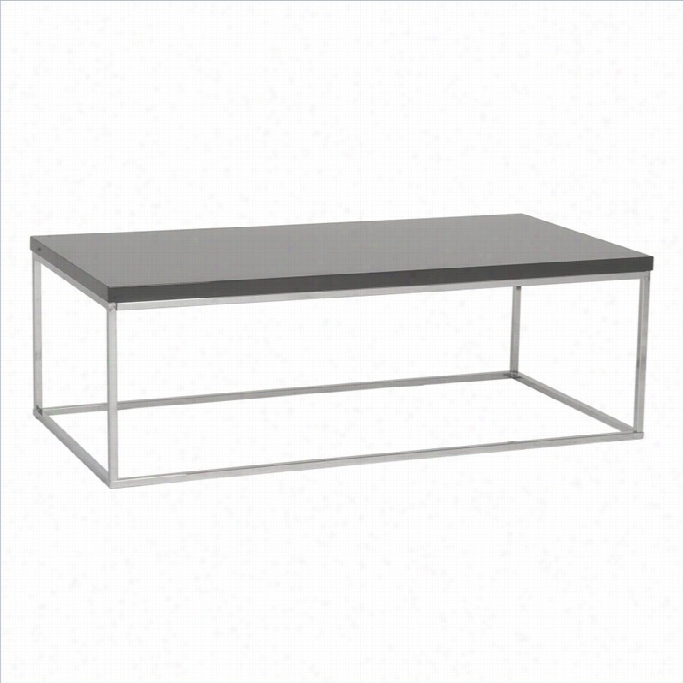 Eurostyle Teresa Rectangular Coffee Table In Gray Lacquer