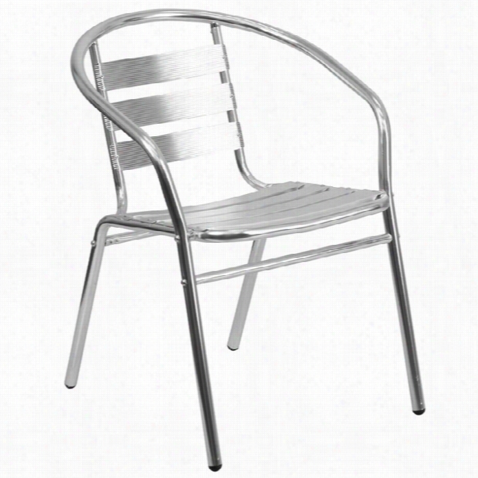 Flash Pleasantry Iture Aluminum Slat Back Dining Chair