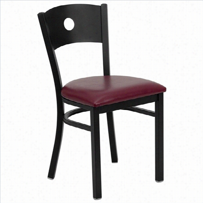 Flash Furnitue Herules Circle Back Metal Dining Chaair In Burgundy