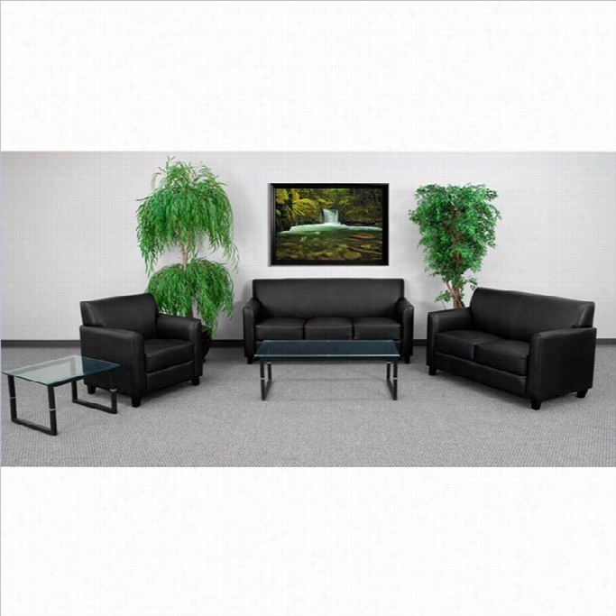 Flash Furniture Herulws Diploomat Series Reception Set Inblack