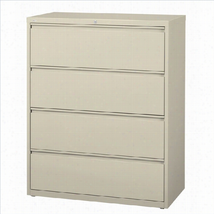 Hirsh Industries 10000 Series 4 Drawer Lateral File Cabinet In Putty