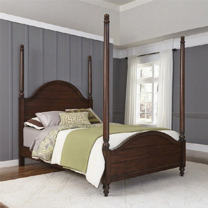 Home Styles Country Comfort King Poster Bed In Aged Bourbon