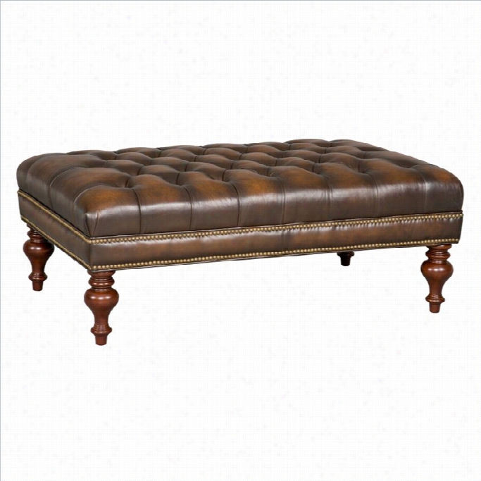 Hooker Furniture Seven Seas Leather Ottoman In Sarzana Fortress