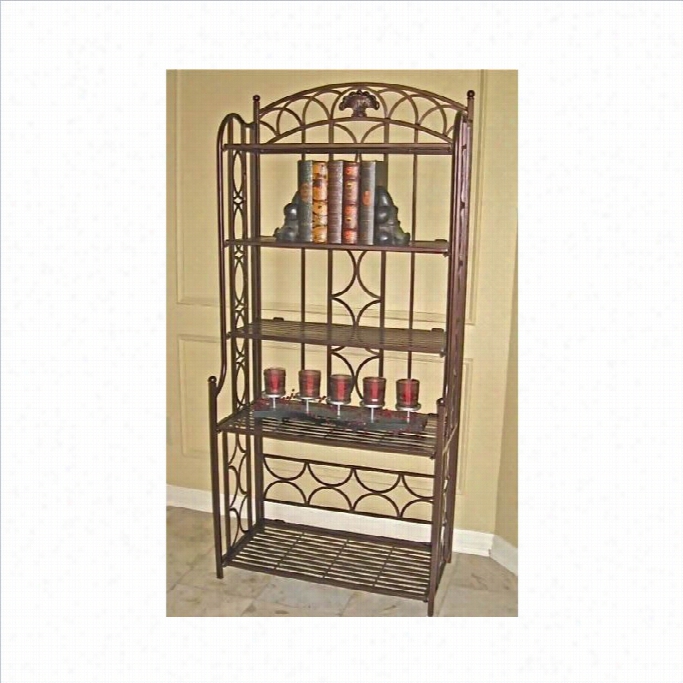 Intermational Caravan Mandala Yi Ron 5-tier Bakers Rack In Bronze