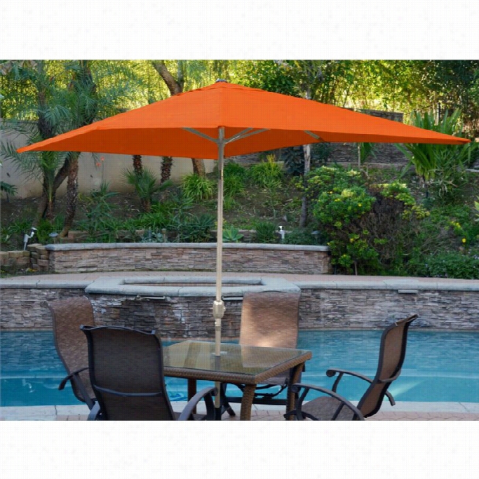 Jeco 10' Aluminum Market Patio Umbrella With Crank In Orange