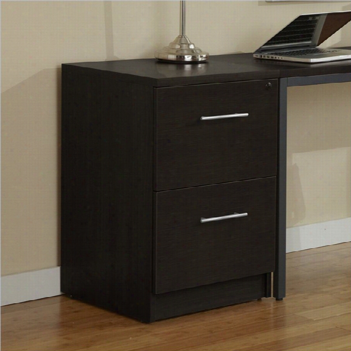 Jesoer Office 100 Collection Desk High File Cabinet In Espresso