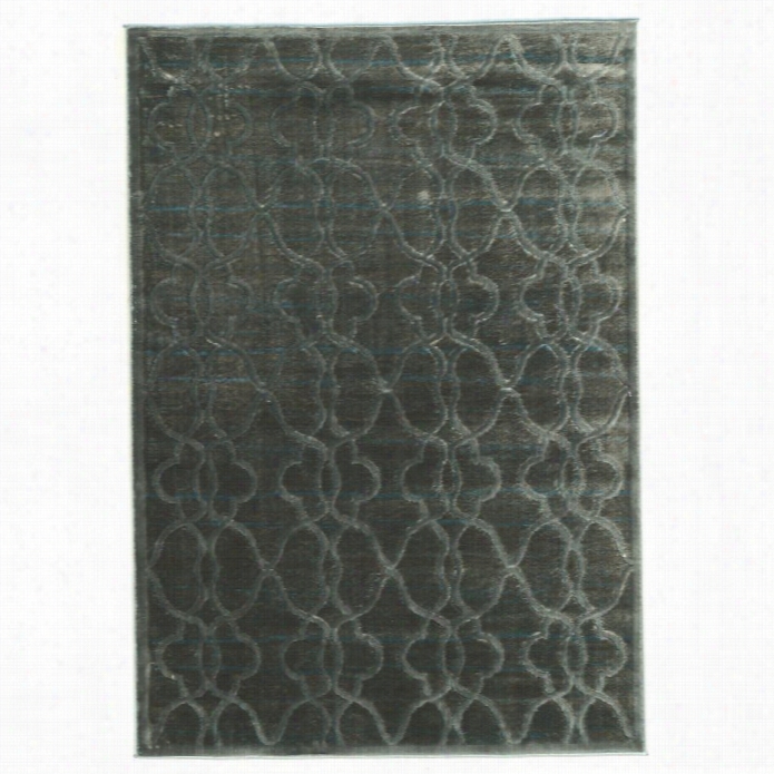 Linon Platinum Raw Iron 8' X 11' Rug In Blue And Black