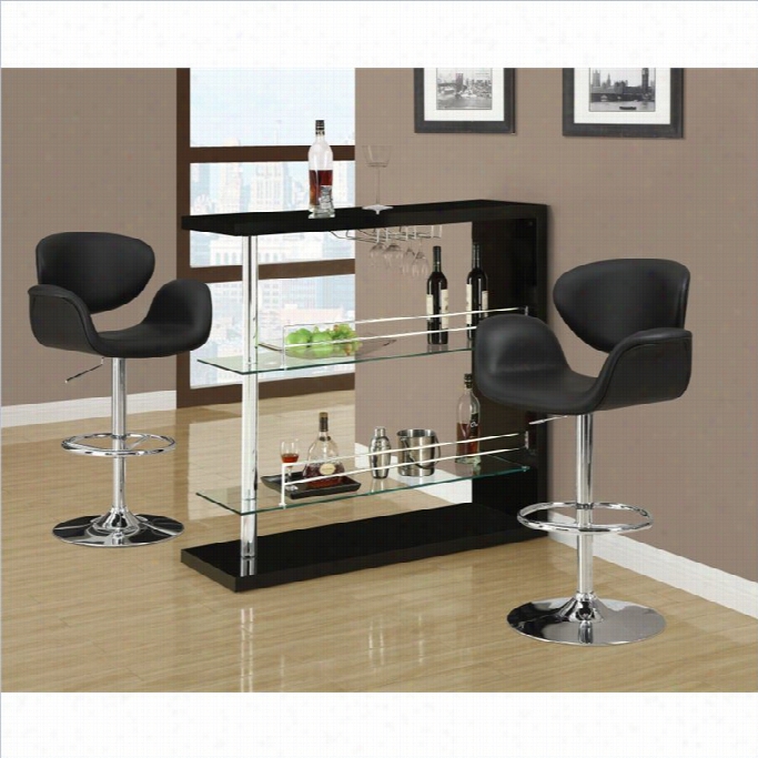 Monarch 28 Hydraulic Lift Bar Stool In Chrome And Black