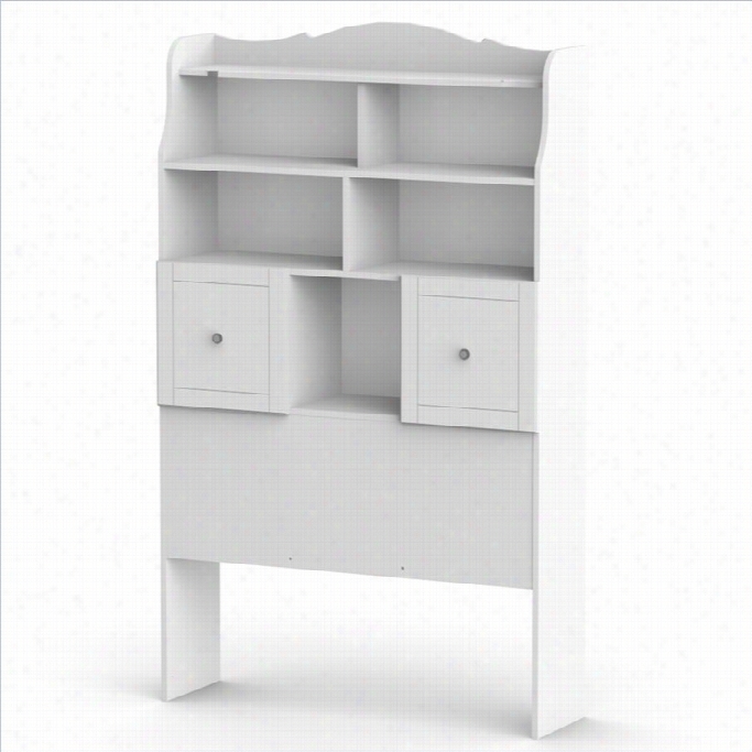 Nexera Pixel Twin Tall Bookcase Headboard In White