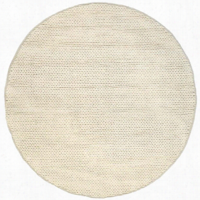 Nuloom 6' X 6' Hand Wove N Chnky Woolen Cable Round Rug In Off Whiet