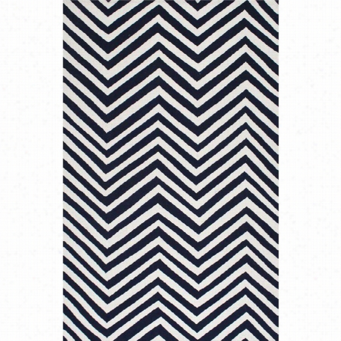 Nuloom 7' 6 X 9' 6 Lead  Hokoed Chevron Area Rug In Navy Blue