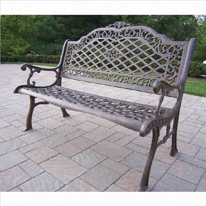 Oaklnad Living Mississippi Cast Aluminium High Back Bench In Antique Bronze