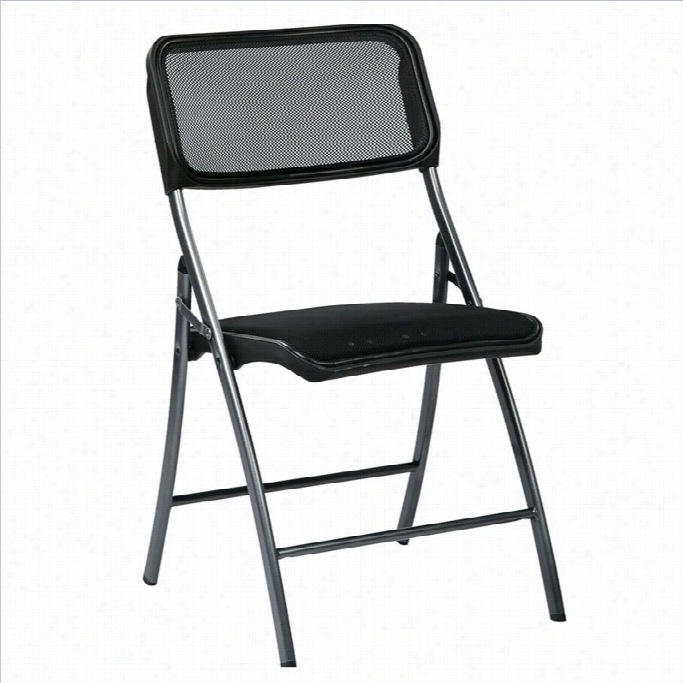 Office Star Ff Se Ries Set Of 2 Folding Chair In Black