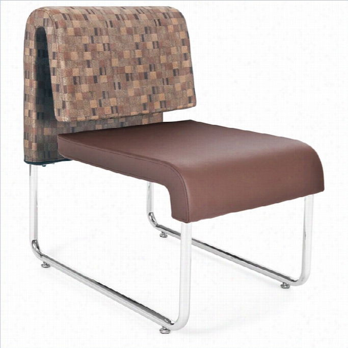 Ofm Uno Geometrics Visitor Chair In Brown With Copper  Back