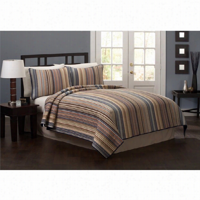 Pem America Morning Stripe Quilt With Sham-twin