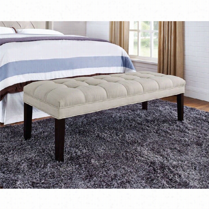 Pri Upholstered Tufted Bedroom Bench In Taupe