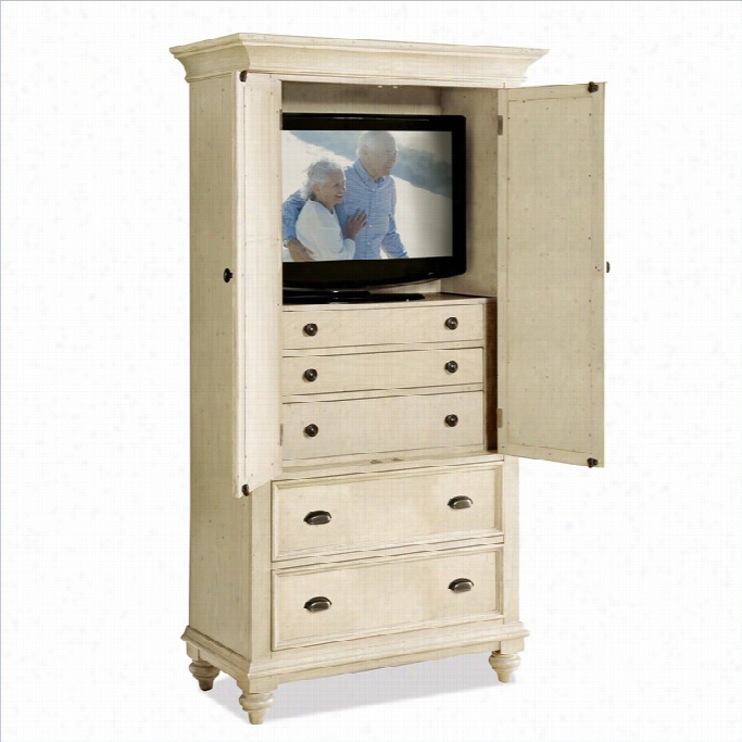 Riverside Furniture Coentry Two Tone Armoire In Dover Whhite