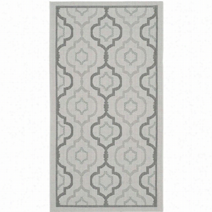 Safavieh Courtyard Light Grey Indoor Outdoor   Rug - 2'7 X 5'