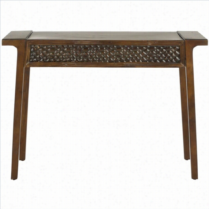 Safavieh Raymond Birch Wood Console In Dark Bbrown