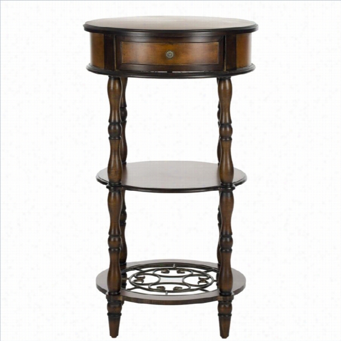 Safavieh Suzanne Birch Wood Side Table In Dark Brown