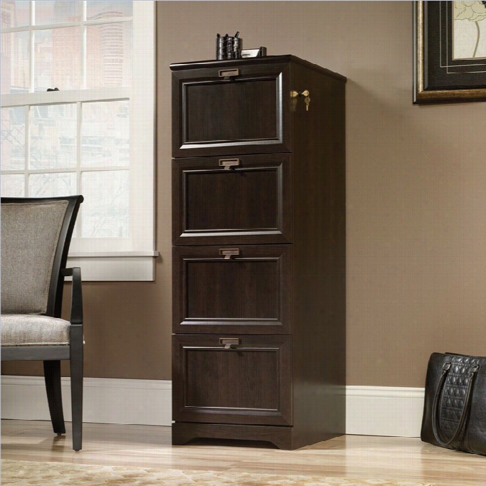 Saudee File Cabinet In Cinnamon Cherry