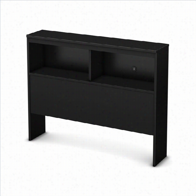 South Shore Llibra Doubled Bookcase Headboardi N Pure Black