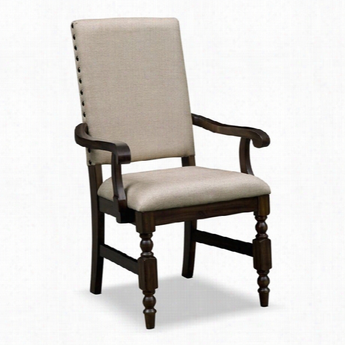 Steve Silver Company Ashton Arm Dining Chair In Waln Utt Borwn