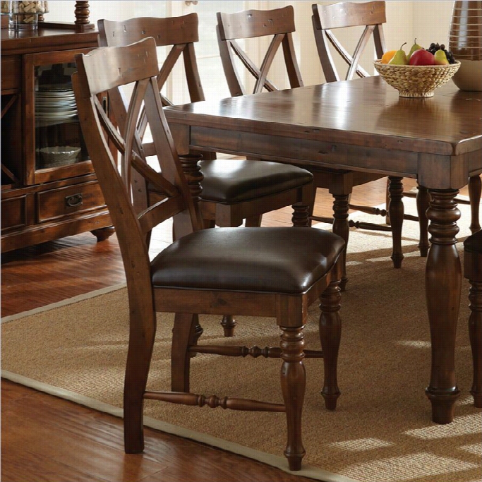 Steve Silver Company Wyndham Dining Chair In Distressed Tobacco