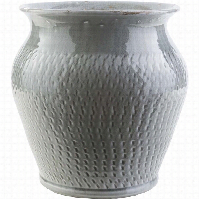 Surya Feista 11.8  X 41.6 Ceramic Pot In Glossy Gray
