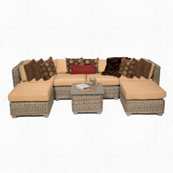 Tkc Cape Cod 7 Piece Outdoor Wicker Sofa Set In Benne